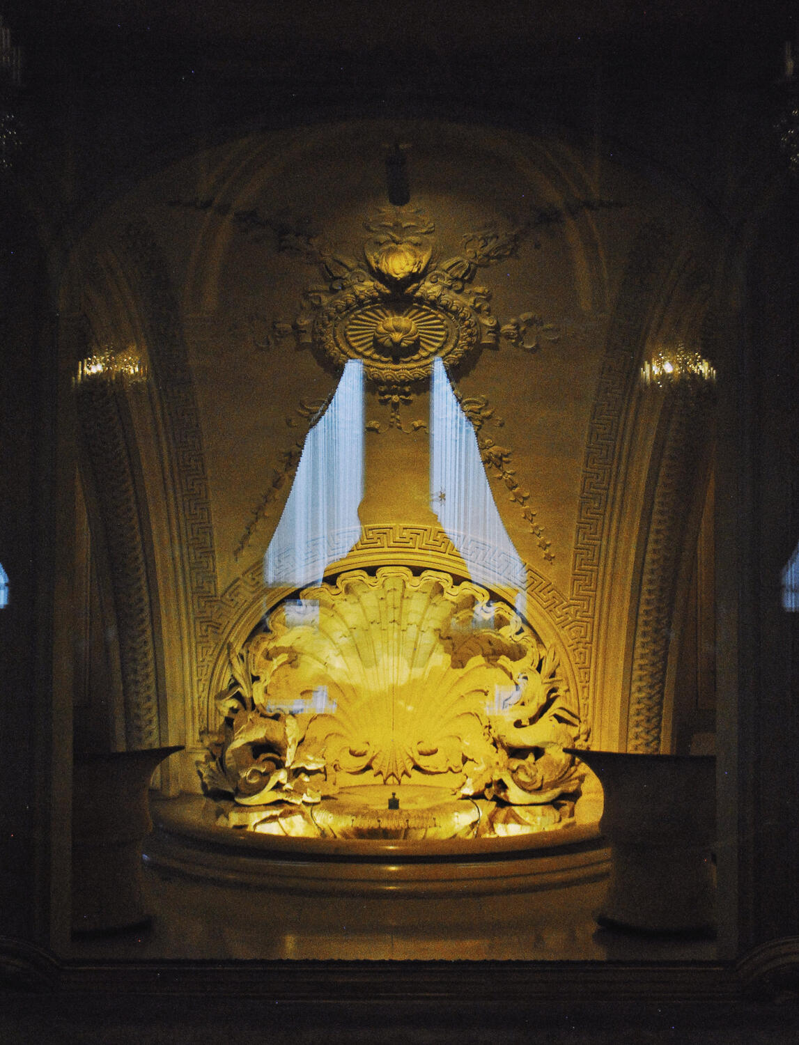A beautiful indoor fountain at The Breakers mansion in Newport, Rhode Island.