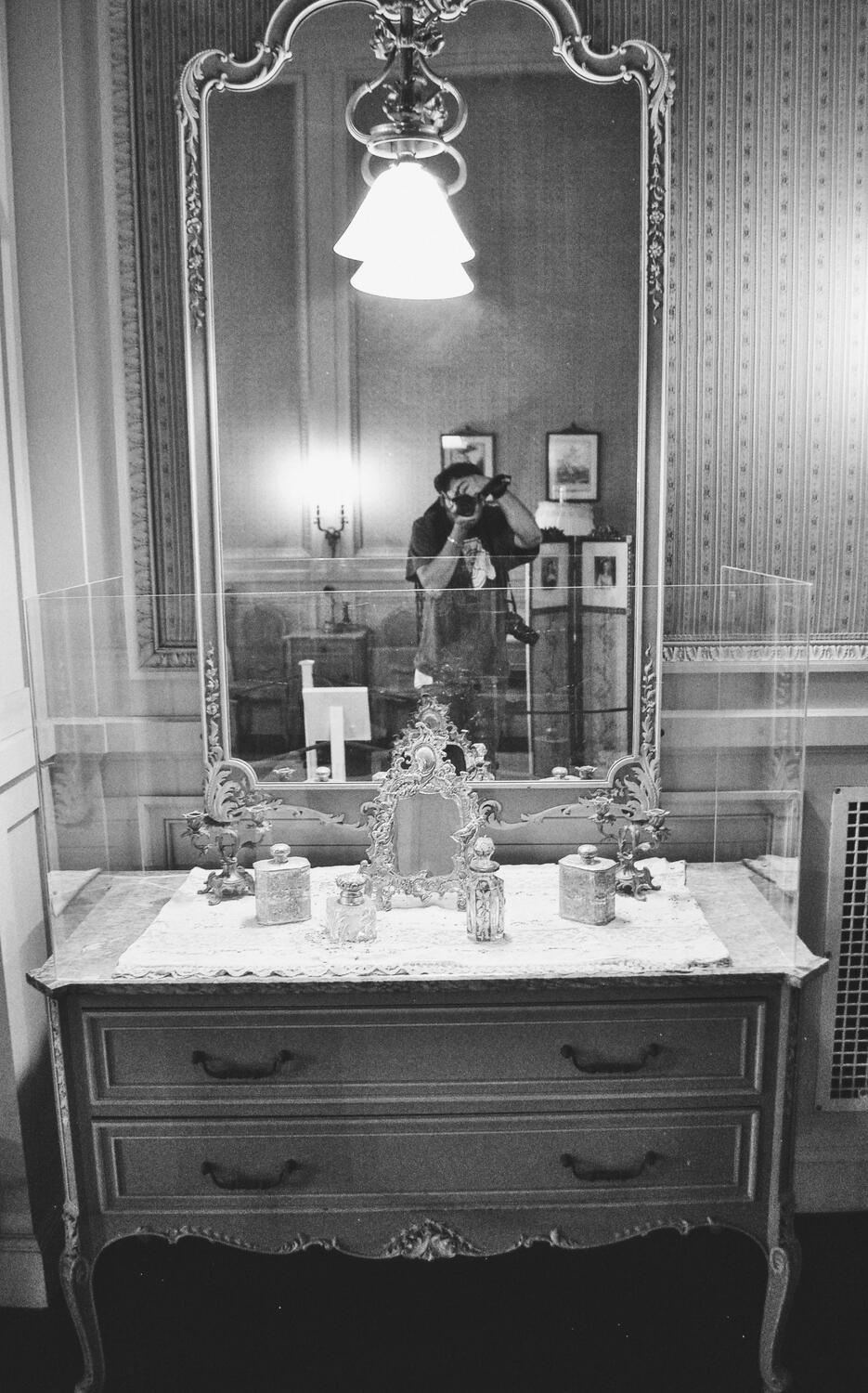 Photography dude with cameras at The Breakers mansion in Newport, Rhode Island.